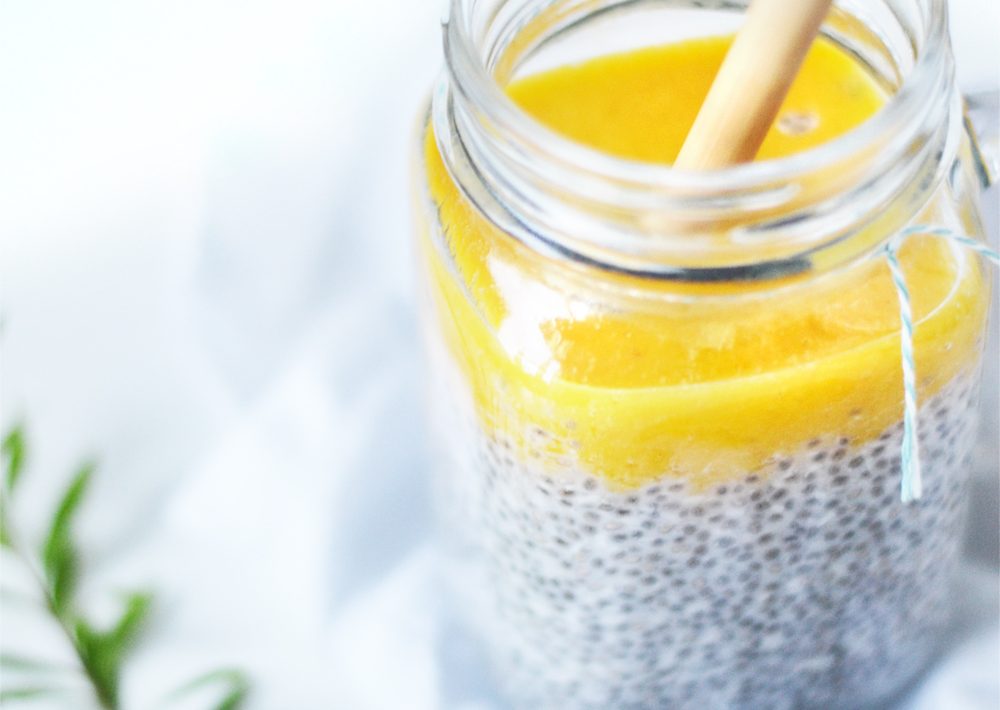 Pudding graines de chia, coco et mangue